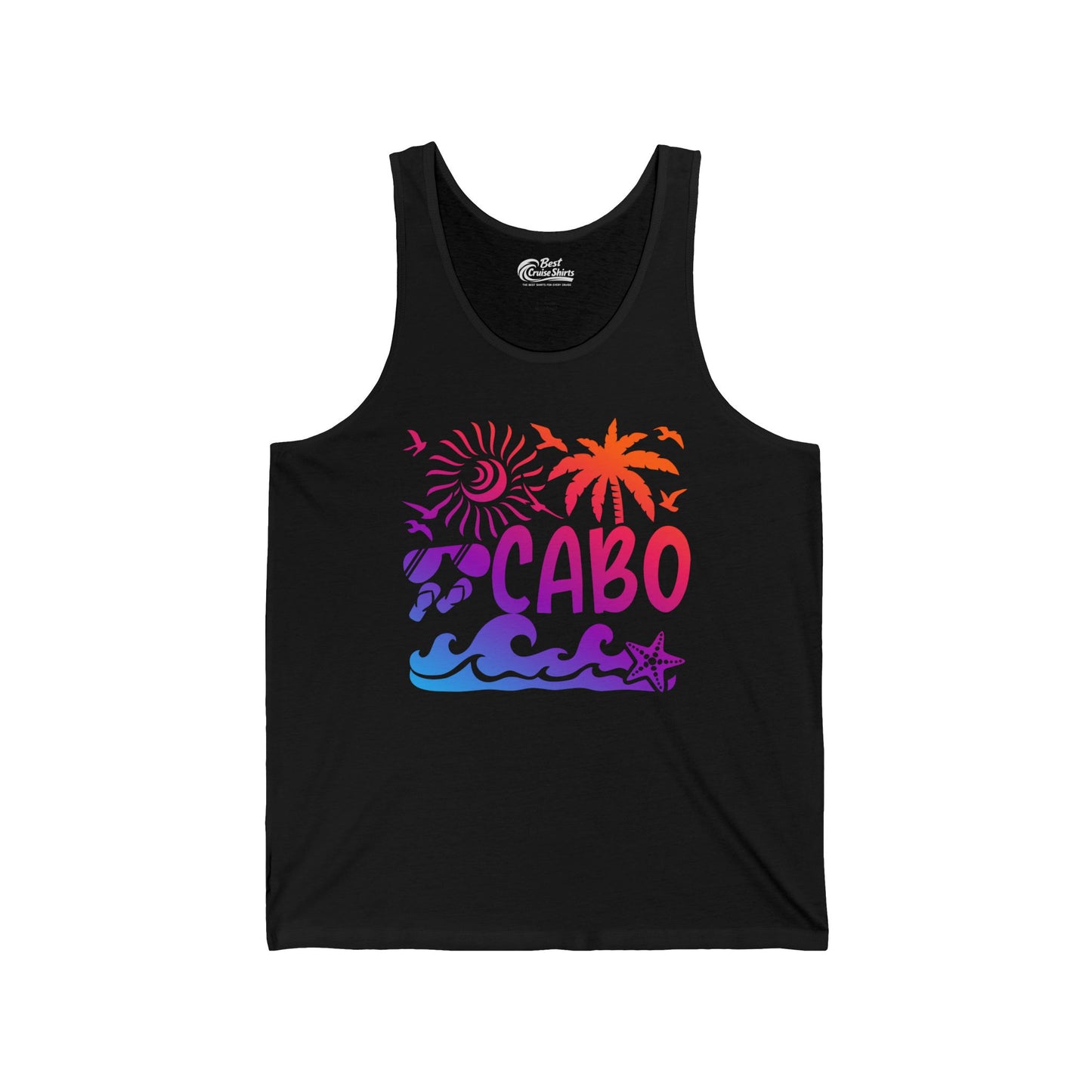 Cabo San Lucas Shirt - Tropical Sunset Palm Beach Vacation Graphic Tee — Tank Top