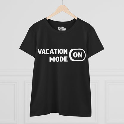 Vacation Mode On Minimalist Switch Graphic Funny Travel Shirt Ladies Tee - View 3 - Best Cruise Shirts