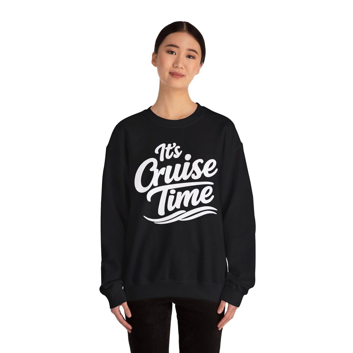 It’s Cruise Time Bold Nautical Wave Typography Cruise Shirt Sweatshirt - View 4 - Best Cruise Shirts