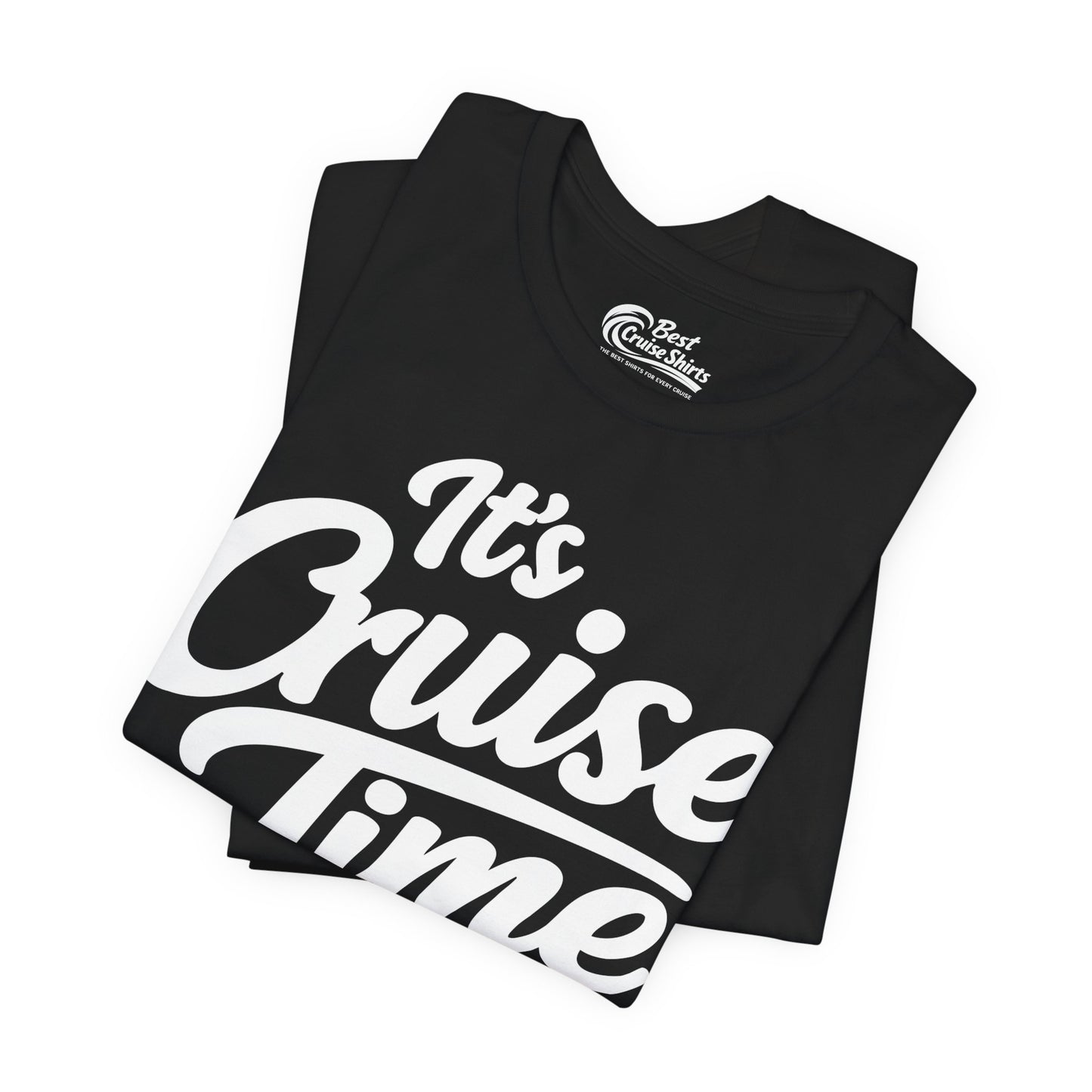 It’s Cruise Time Bold Nautical Wave Typography Cruise Shirt Premium Tee - View 3 - Best Cruise Shirts