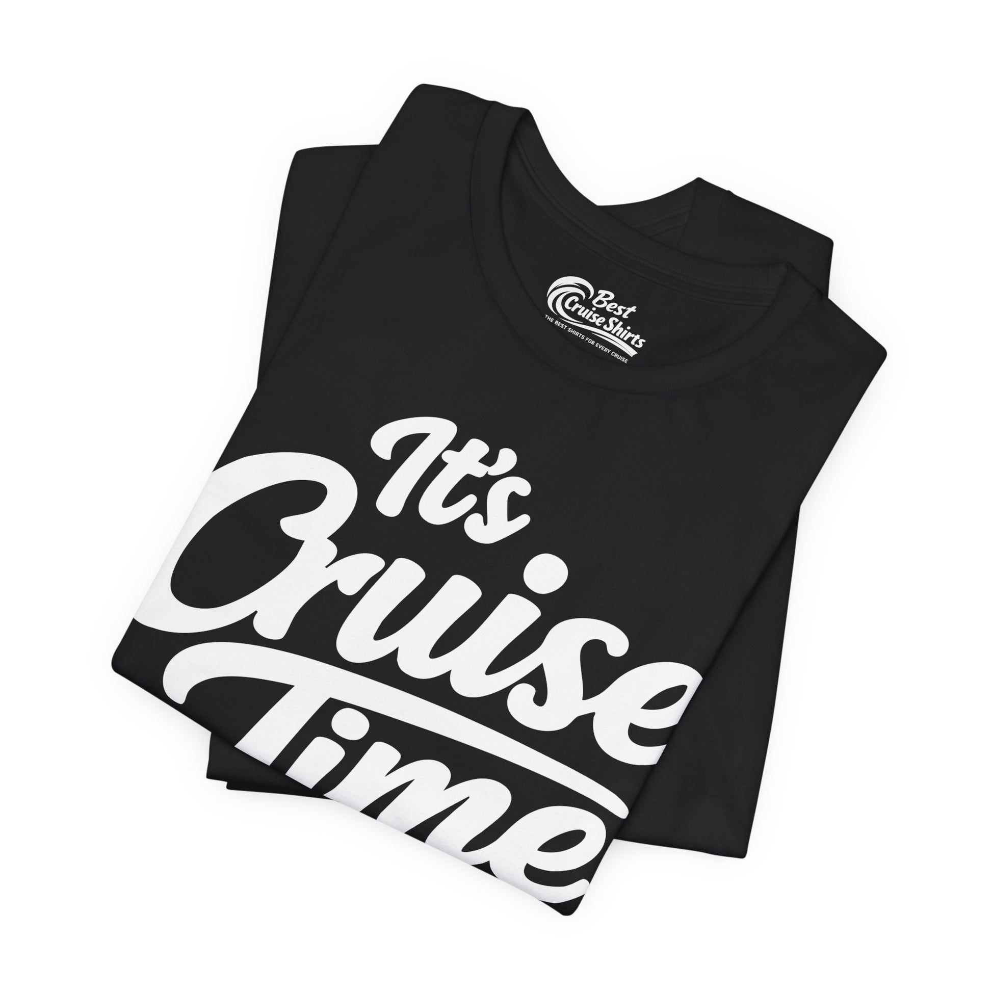 It’s Cruise Time Bold Nautical Wave Typography Cruise Shirt Premium Tee - View 3 - Best Cruise Shirts