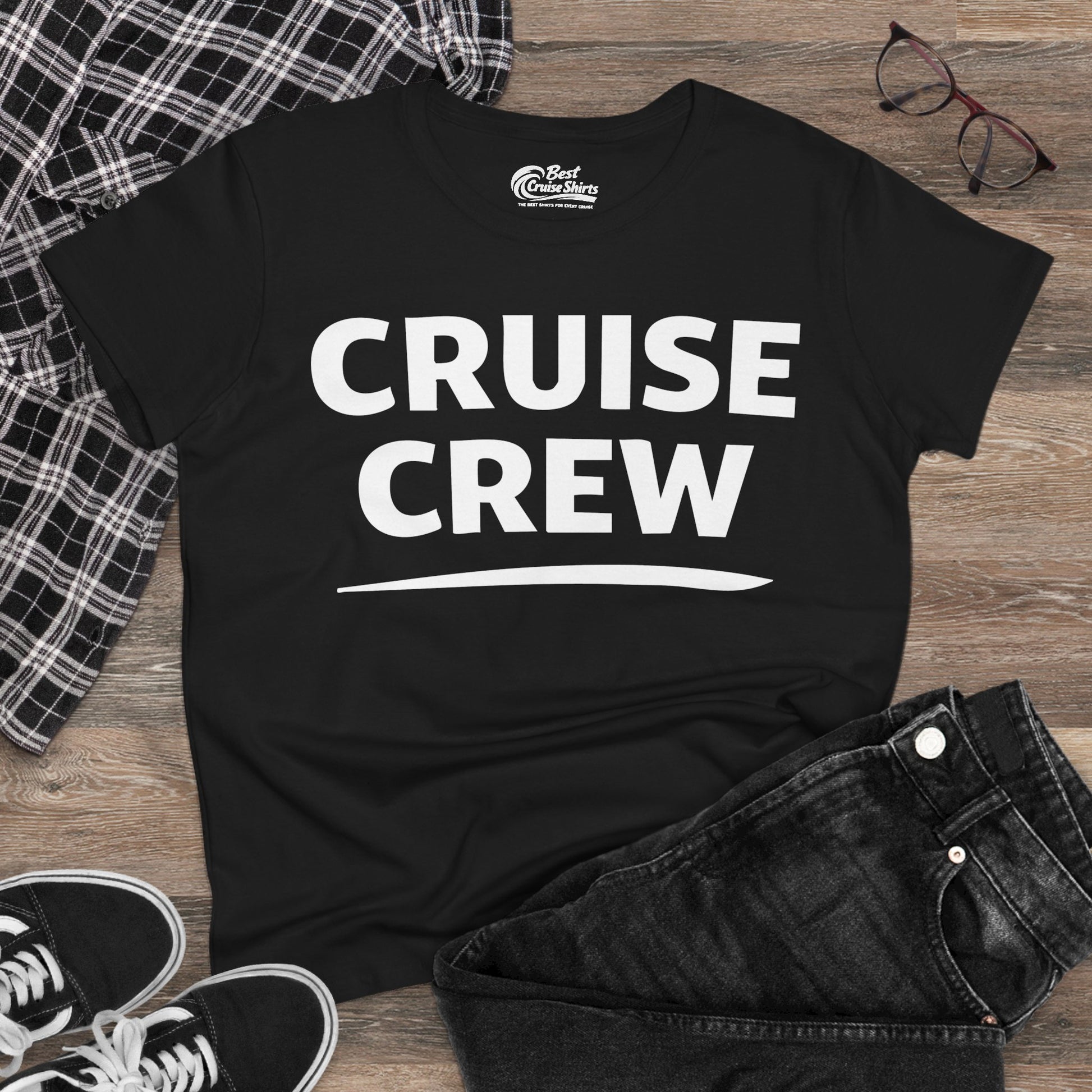 Cruise Crew Shirt - Bold Matching Group Cruise Vacation Apparel Ladies Tee - View 4 - Best Cruise Shirts