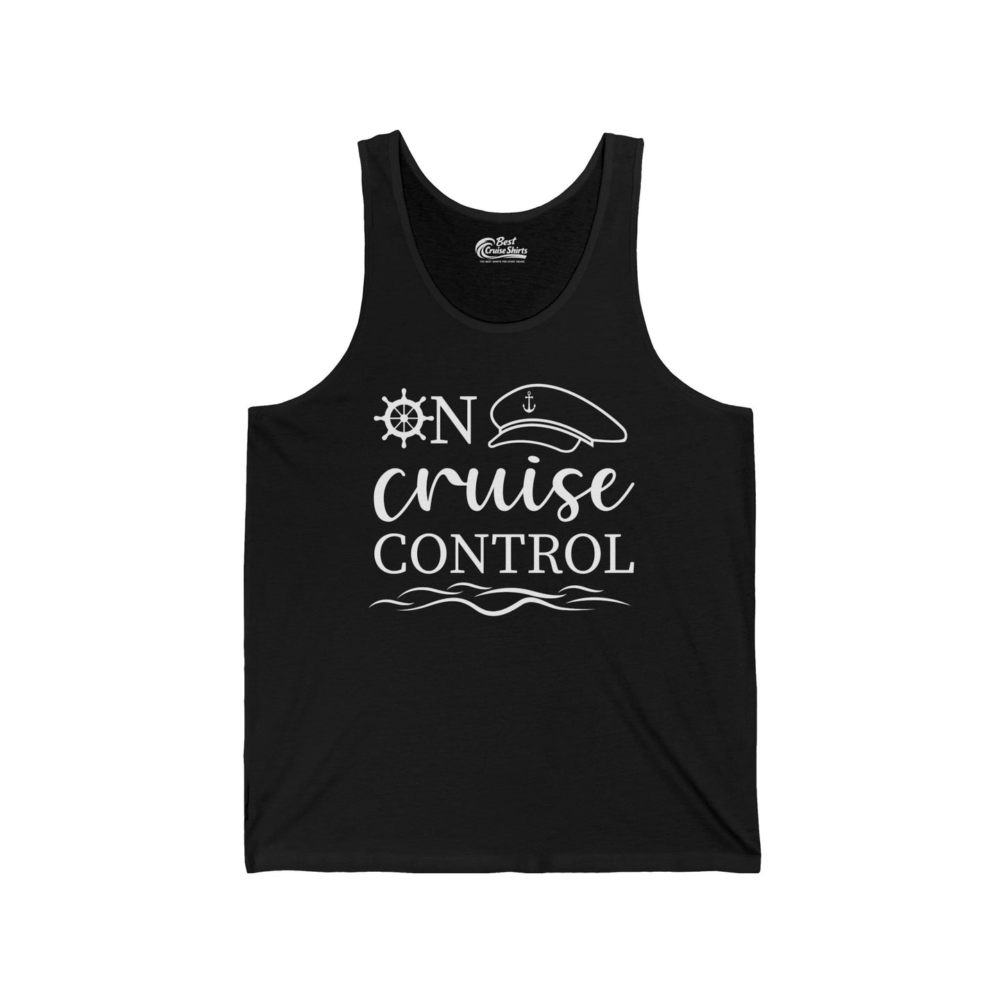 On Cruise Control Shirt - Nautical Captain Hat and Ship Wheel Design — Tank Top