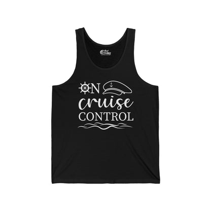 On Cruise Control Shirt - Nautical Captain Hat and Ship Wheel Design — Tank Top