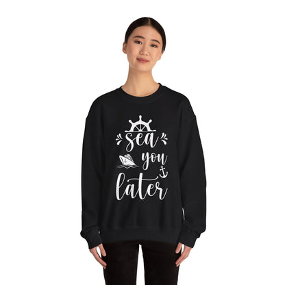 Sea You Later Nautical Cruise Shirt - Cruise Ship Anchor Pun Apparel Sweatshirt - View 4 - Best Cruise Shirts