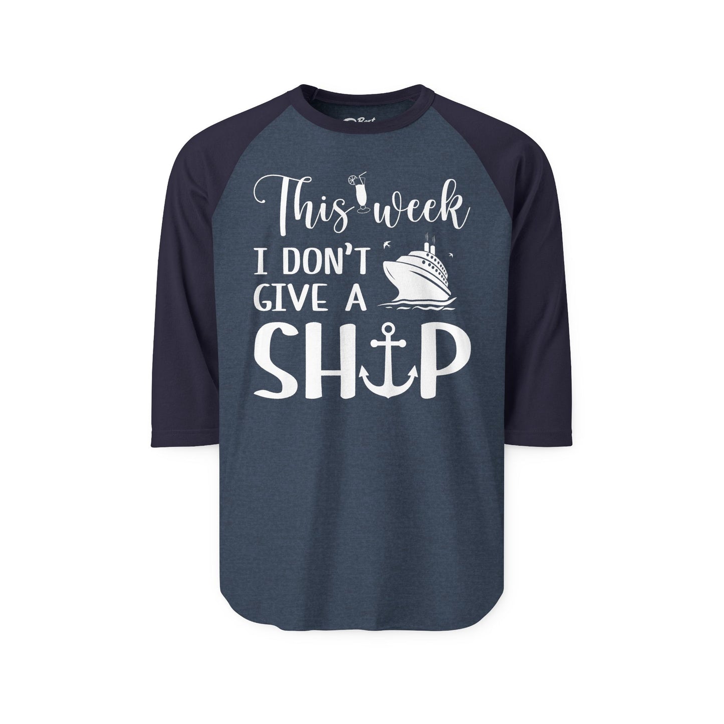 This Week I Don’t Give a Ship Funny Cruise Shirt With Nautical Icons 3/4 Sleeve - Best Cruise Shirts