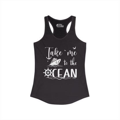 Take Me to the Ocean Nautical Cruise Ship Anchor Wheel Shirt Ladies Tank - View 2 - Best Cruise Shirts