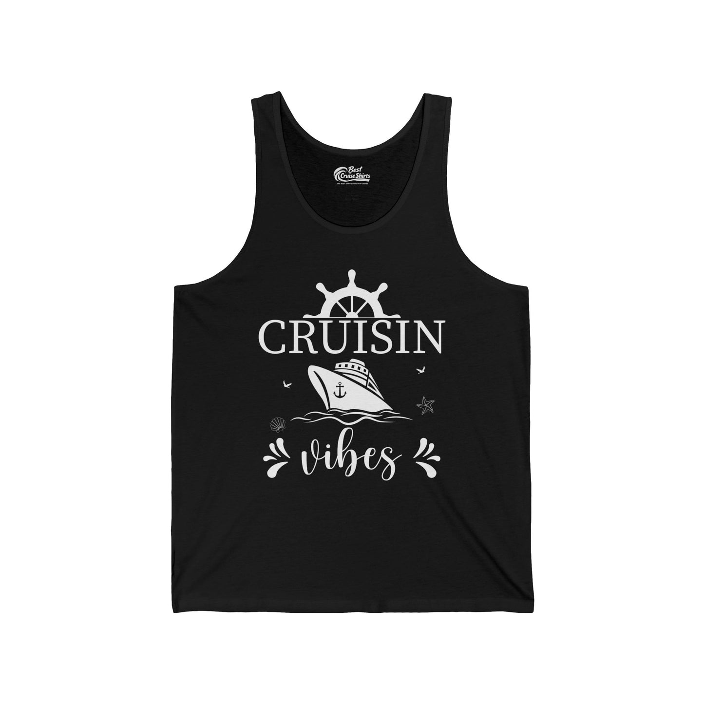 Cruisin Vibes Nautical Ocean Adventure Shirt - Bold Line Art Design — Tank Top