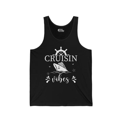 Cruisin Vibes Nautical Ocean Adventure Shirt - Bold Line Art Design — Tank Top