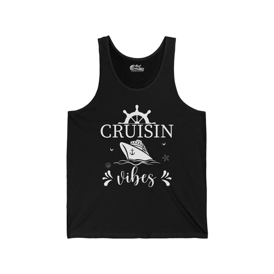 Cruisin Vibes Nautical Ocean Adventure Shirt - Bold Line Art Design — Tank Top