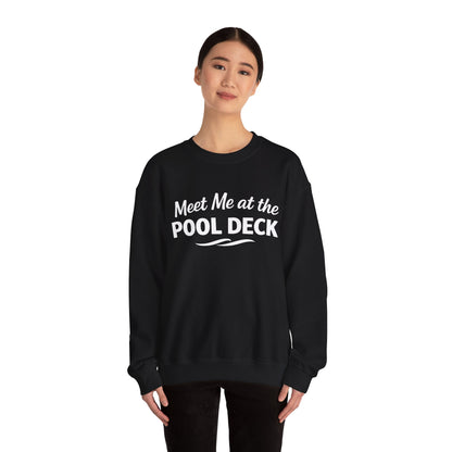 Meet Me At The Pool Deck Bold Fun Poolside Water Wave Shirt Sweatshirt - View 4 - Best Cruise Shirts