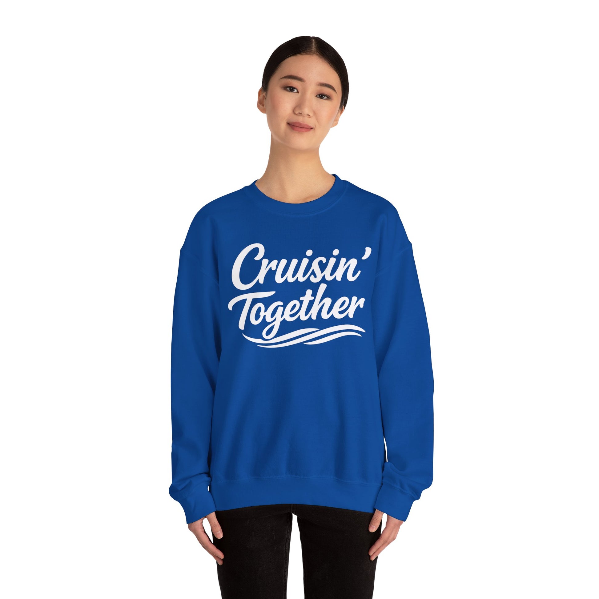 Cruisin Together Group Unity Shirt with Bold Script and Wave Design Sweatshirt - View 30 - Best Cruise Shirts
