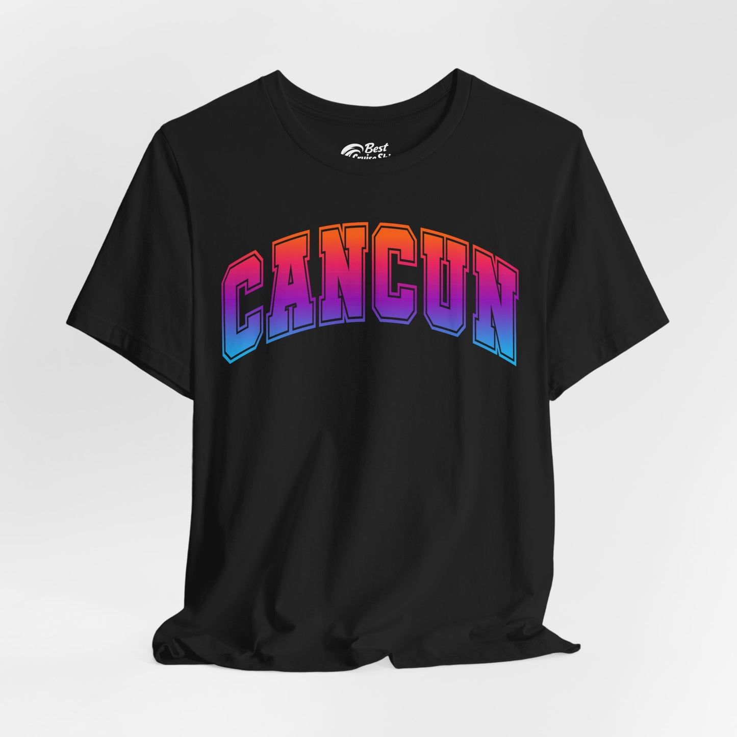 Cancun Mexico Bold Collegiate Style Shirt - Colorful Gradient Spring Break Premium Tee - View 4 - Best Cruise Shirts