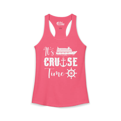 It’s Cruise Time Shirt - Nautical Ship Anchor Wheel Bold Graphic Ladies Tank - View 9 - Best Cruise Shirts
