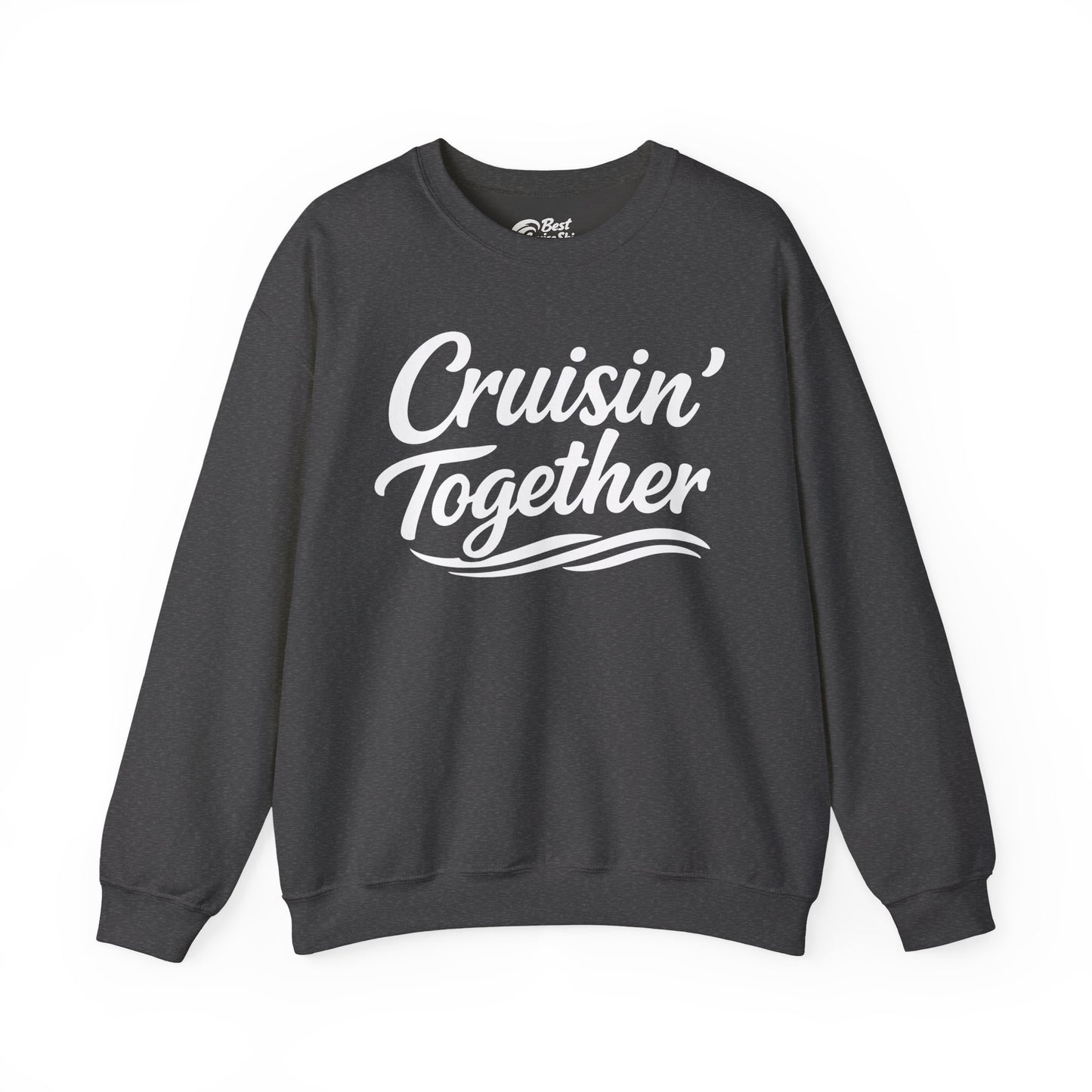 Cruisin Together Group Unity Shirt with Bold Script and Wave Design Sweatshirt - View 6 - Best Cruise Shirts