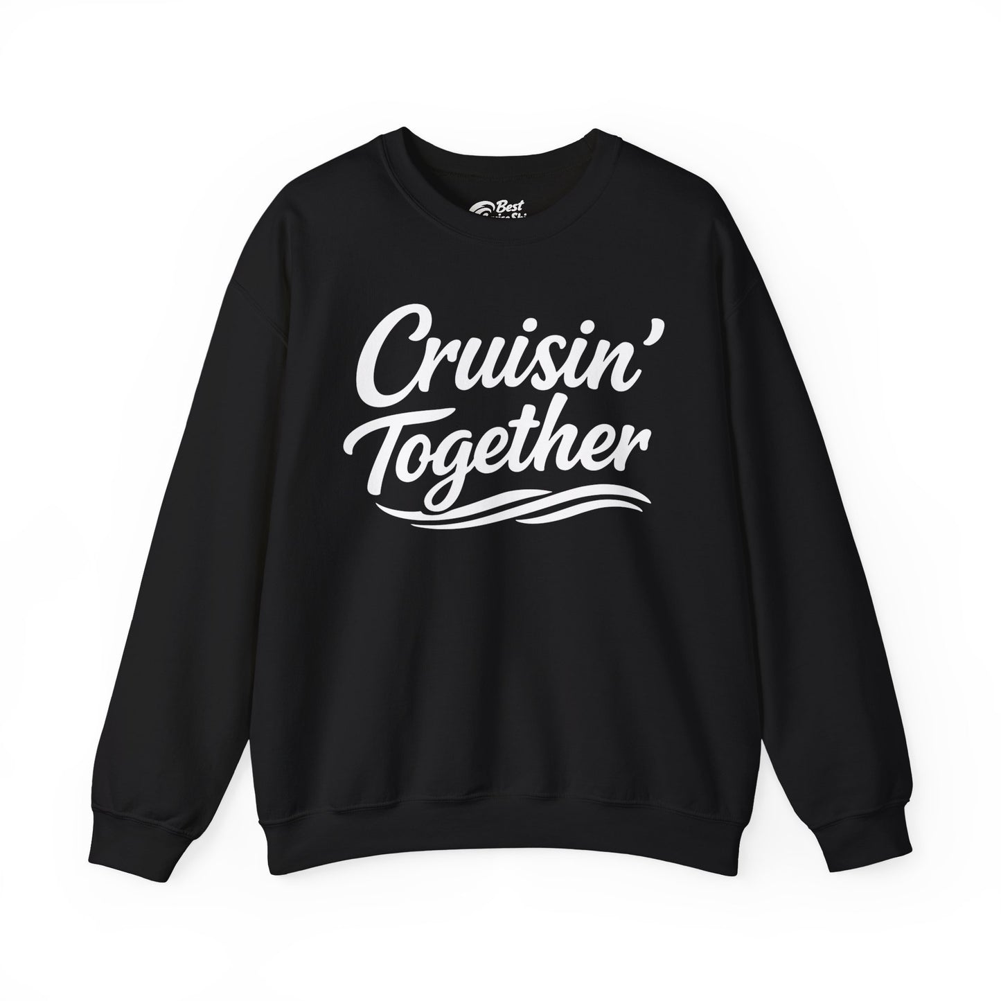 Cruisin Together Group Unity Shirt with Bold Script and Wave Design Sweatshirt - View 3 - Best Cruise Shirts