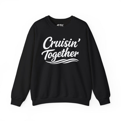 Cruisin Together Group Unity Shirt with Bold Script and Wave Design Sweatshirt - View 3 - Best Cruise Shirts
