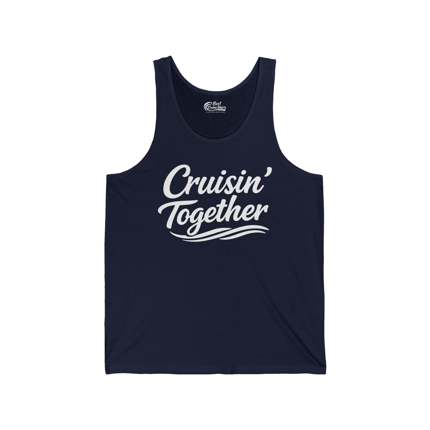 Cruisin Together Group Unity Shirt with Bold Script and Wave Design Tank Top - Best Cruise Shirts