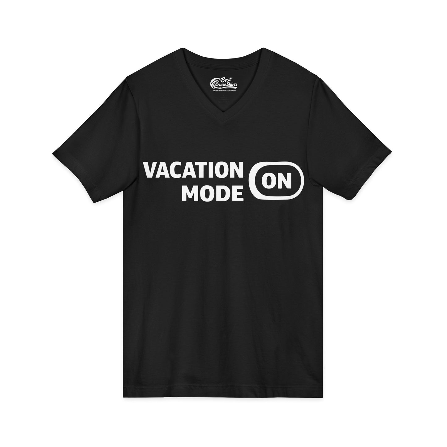 Vacation Mode On Minimalist Switch Graphic Funny Travel Shirt V-Neck - View 3 - Best Cruise Shirts