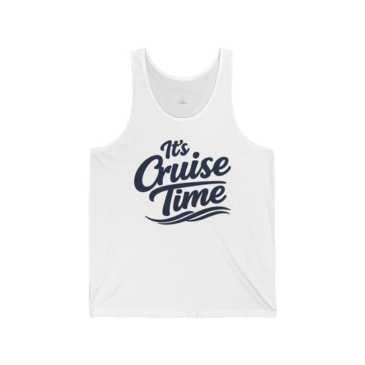 It’s Cruise Time Bold Nautical Wave Typography Cruise Shirt — Tank Top