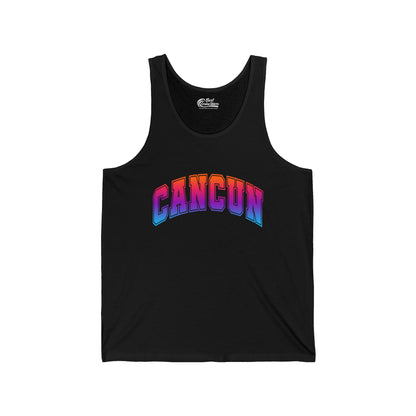 Cancun Mexico Bold Collegiate Style Shirt - Colorful Gradient Spring Break — Tank Top