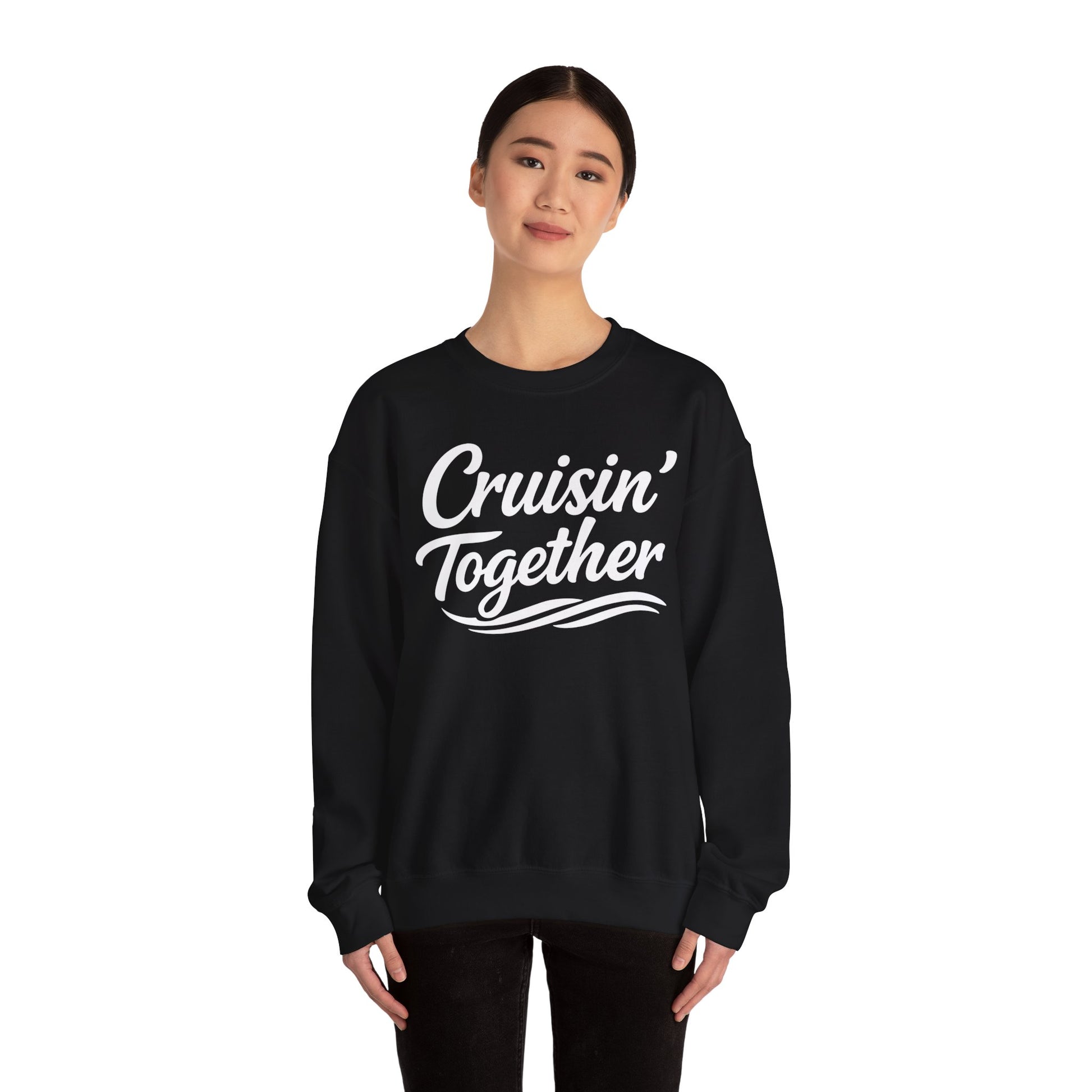 Cruisin Together Group Unity Shirt with Bold Script and Wave Design Sweatshirt - View 15 - Best Cruise Shirts
