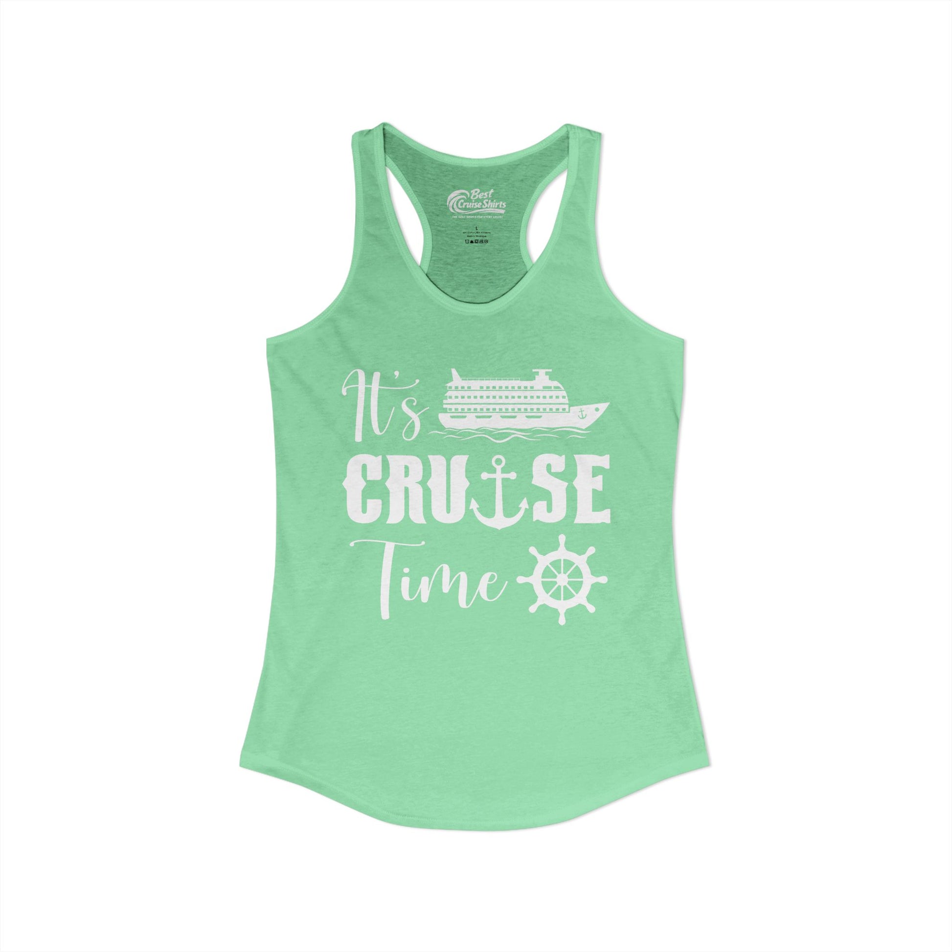 It’s Cruise Time Shirt - Nautical Ship Anchor Wheel Bold Graphic Ladies Tank - View 19 - Best Cruise Shirts