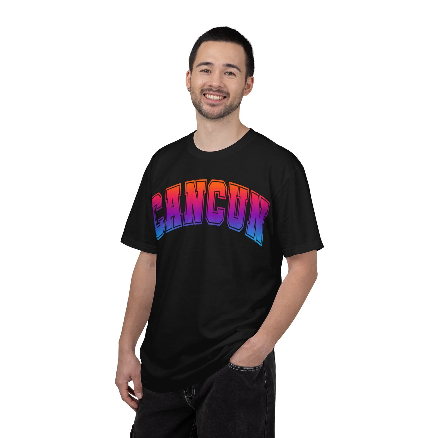 Cancun Mexico Bold Collegiate Style Shirt - Colorful Gradient Spring Break Comfort - View 4 - Best Cruise Shirts