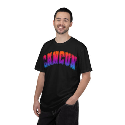 Cancun Mexico Bold Collegiate Style Shirt - Colorful Gradient Spring Break Comfort - View 4 - Best Cruise Shirts