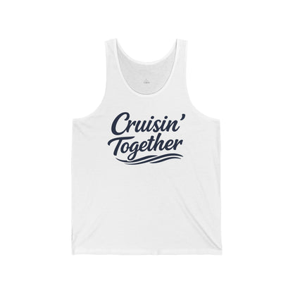 Cruisin Together Group Unity Shirt with Bold Script and Wave Design Tank Top - View 2 - Best Cruise Shirts