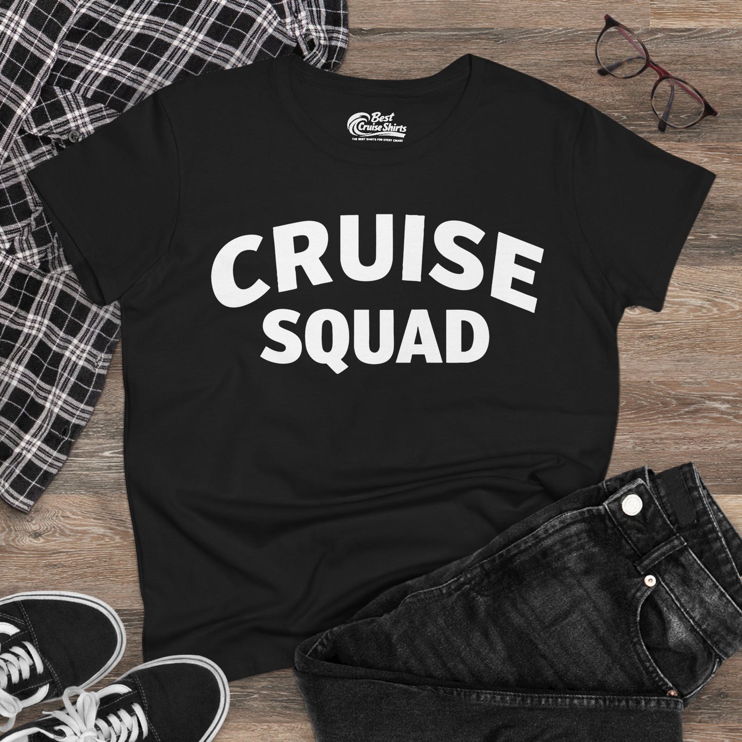 Cruise Squad Shirt - Bold Matching Group Cruise Vacation Tee Ladies Tee - View 4 - Best Cruise Shirts