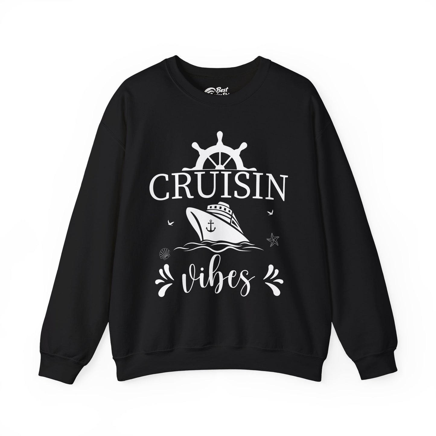 Cruisin Vibes Nautical Ocean Adventure Shirt - Bold Line Art Design Sweatshirt - Best Cruise Shirts