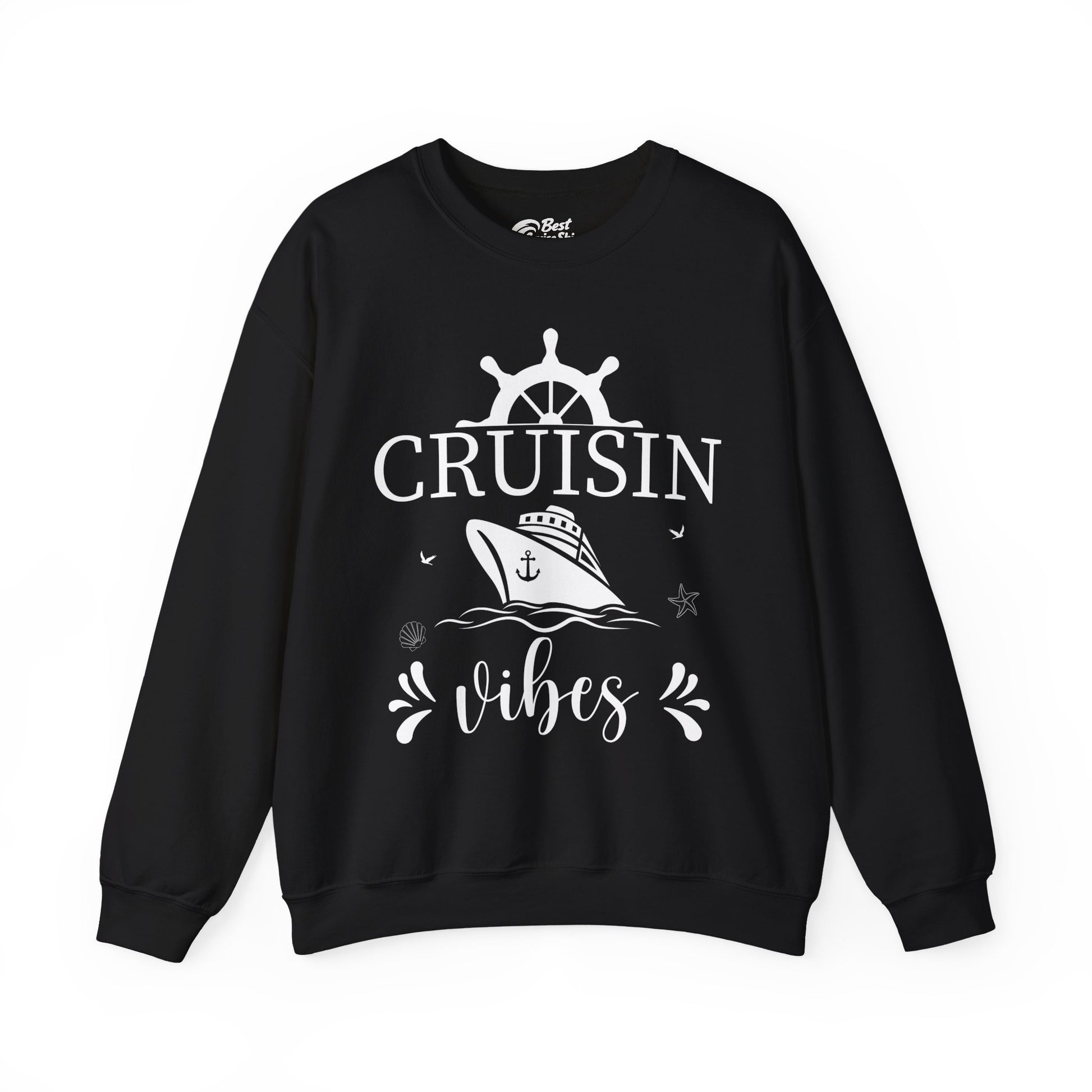 Cruisin Vibes Nautical Ocean Adventure Shirt - Bold Line Art Design Sweatshirt - Best Cruise Shirts