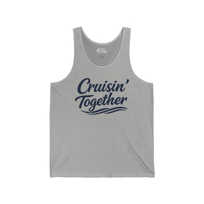 Cruisin Together Group Unity Shirt with Bold Script and Wave Design Tank Top - View 5 - Best Cruise Shirts