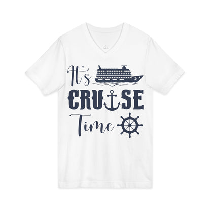 It’s Cruise Time Shirt - Nautical Ship Anchor Wheel Bold Graphic V-Neck - View 11 - Best Cruise Shirts