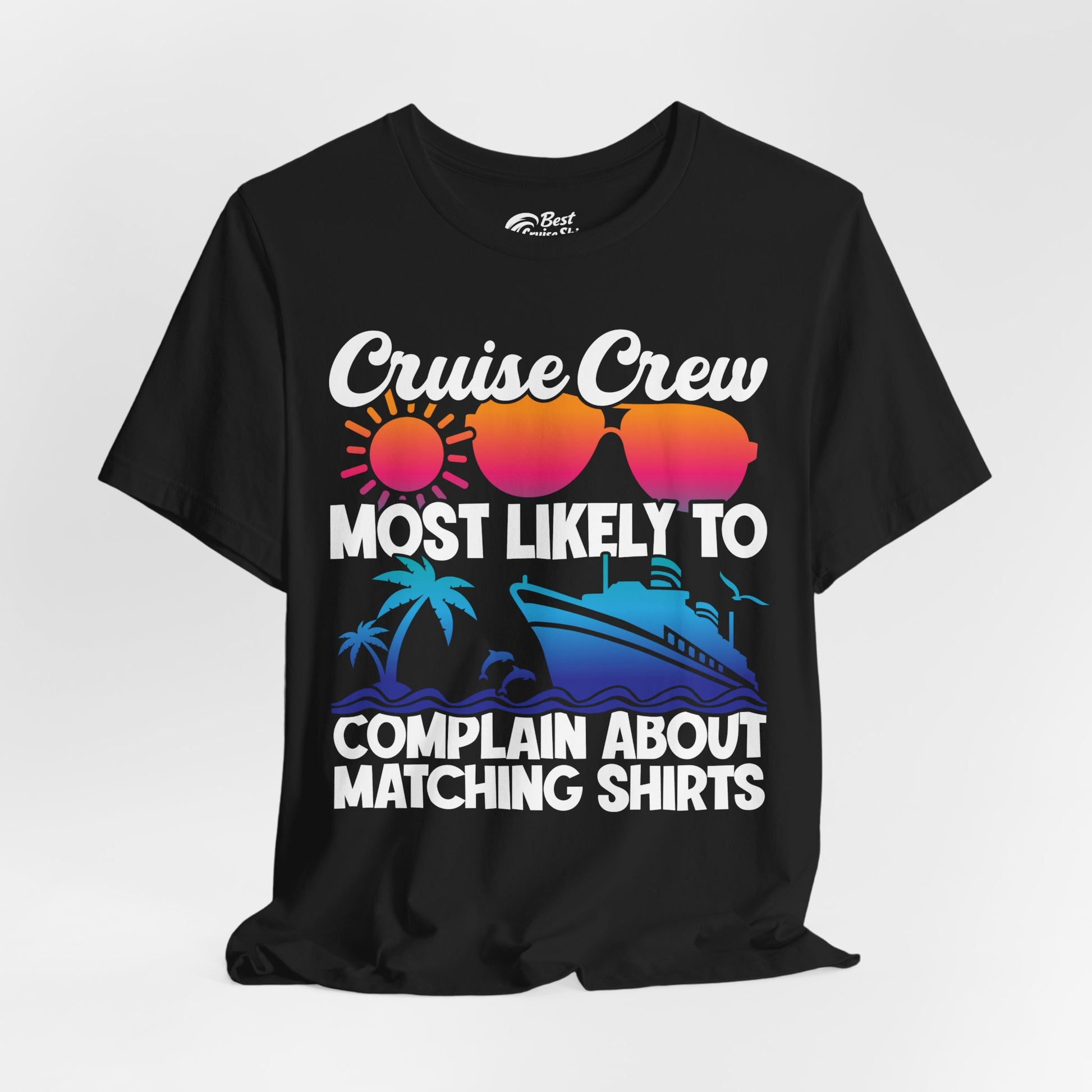 Cruise Crew Funny Matching Shirt Bold Sunglasses Tropical Ship Tee Premium Tee - View 4 - Best Cruise Shirts