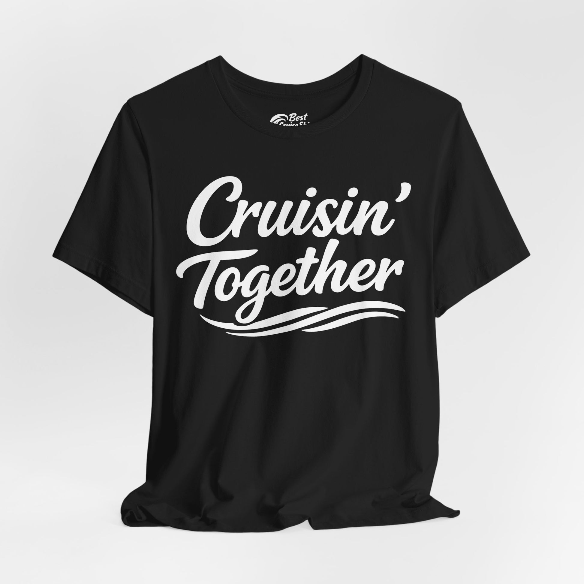 Cruisin Together Group Unity Shirt with Bold Script and Wave Design Premium Tee - View 10 - Best Cruise Shirts