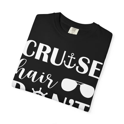 Cruise Hair Don't Care Shirt - Nautical Icons Summer Vacation Tee Comfort - View 3 - Best Cruise Shirts