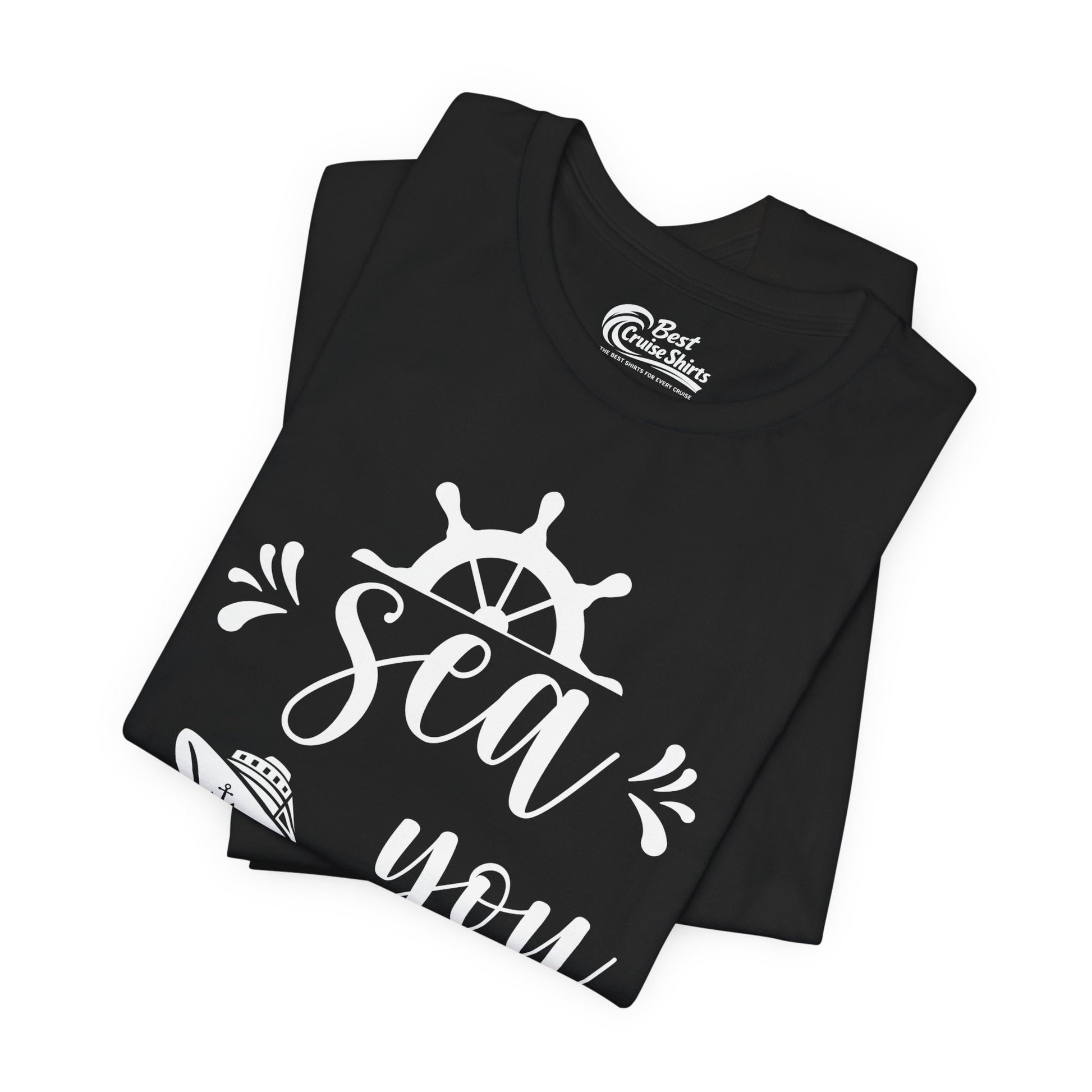 Sea You Later Nautical Cruise Shirt - Cruise Ship Anchor Pun Apparel Premium Tee - View 3 - Best Cruise Shirts