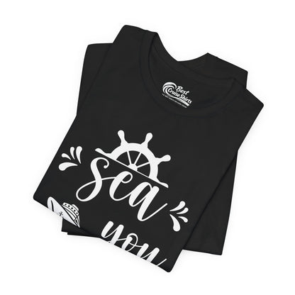 Sea You Later Nautical Cruise Shirt - Cruise Ship Anchor Pun Apparel Premium Tee - View 3 - Best Cruise Shirts