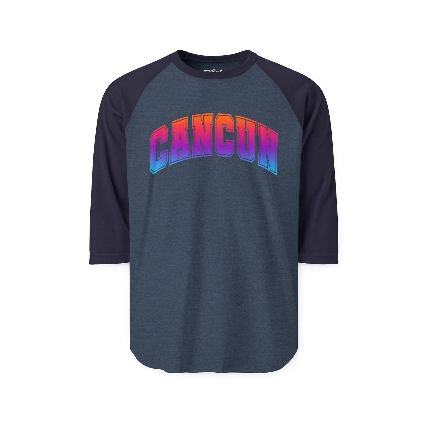 Cancun Mexico Bold Collegiate Style Shirt - Colorful Gradient Spring Break 3/4 Sleeve - Best Cruise Shirts