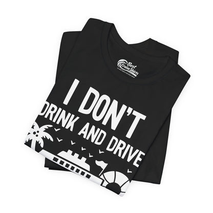 I Sip And Cruise Funny Drinking Shirt With Cruise Ship And Tropics Premium Tee - View 3 - Best Cruise Shirts