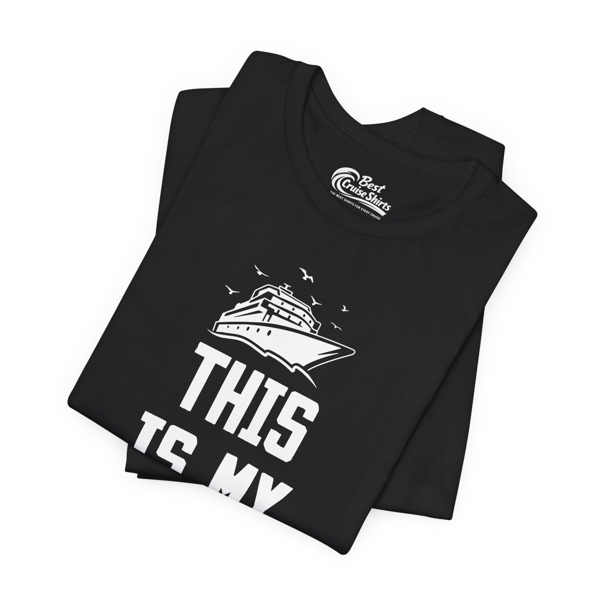 This Is My Cruise Shirt Bold Cruise Ship Graphic Tee Premium Tee - View 3 - Best Cruise Shirts
