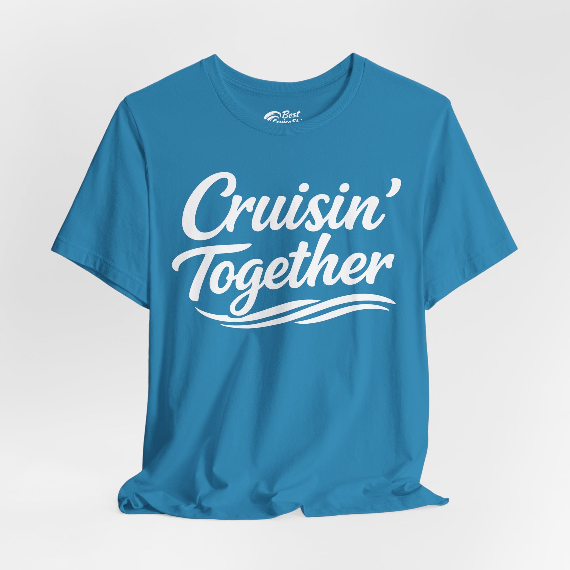 Cruisin Together Group Unity Shirt with Bold Script and Wave Design Premium Tee - View 19 - Best Cruise Shirts