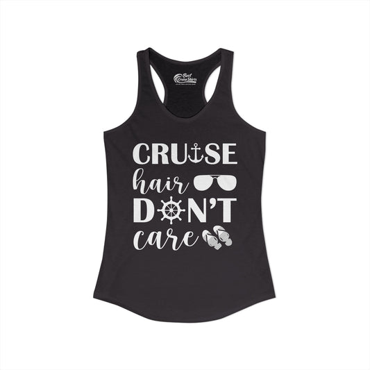 Cruise Hair Don't Care Shirt - Nautical Icons Summer Vacation Tee Ladies Tank - View 2 - Best Cruise Shirts