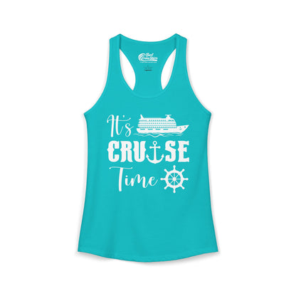 It’s Cruise Time Shirt - Nautical Ship Anchor Wheel Bold Graphic Ladies Tank - View 5 - Best Cruise Shirts
