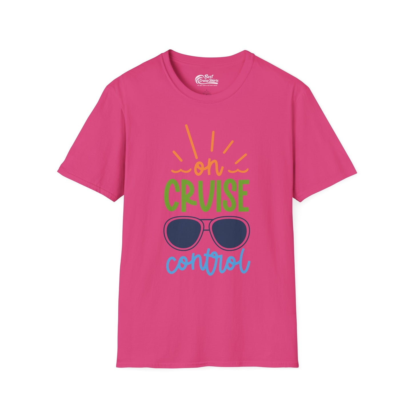 On Cruise Control Shirt - Bold Sunglasses Vacation Relaxation Design — T-Shirt