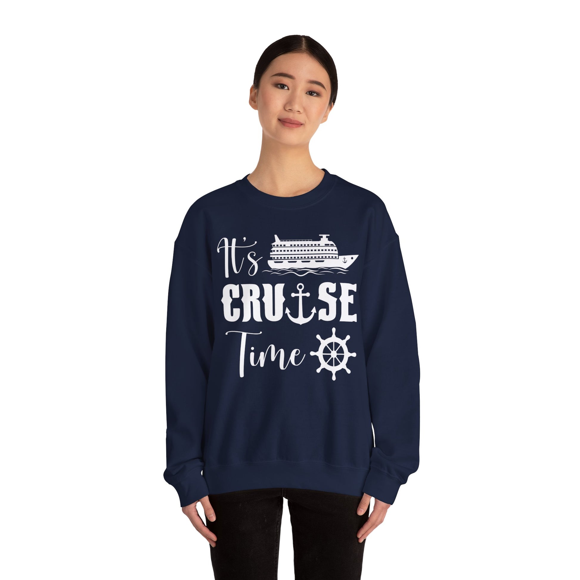It’s Cruise Time Shirt - Nautical Ship Anchor Wheel Bold Graphic Sweatshirt - View 37 - Best Cruise Shirts