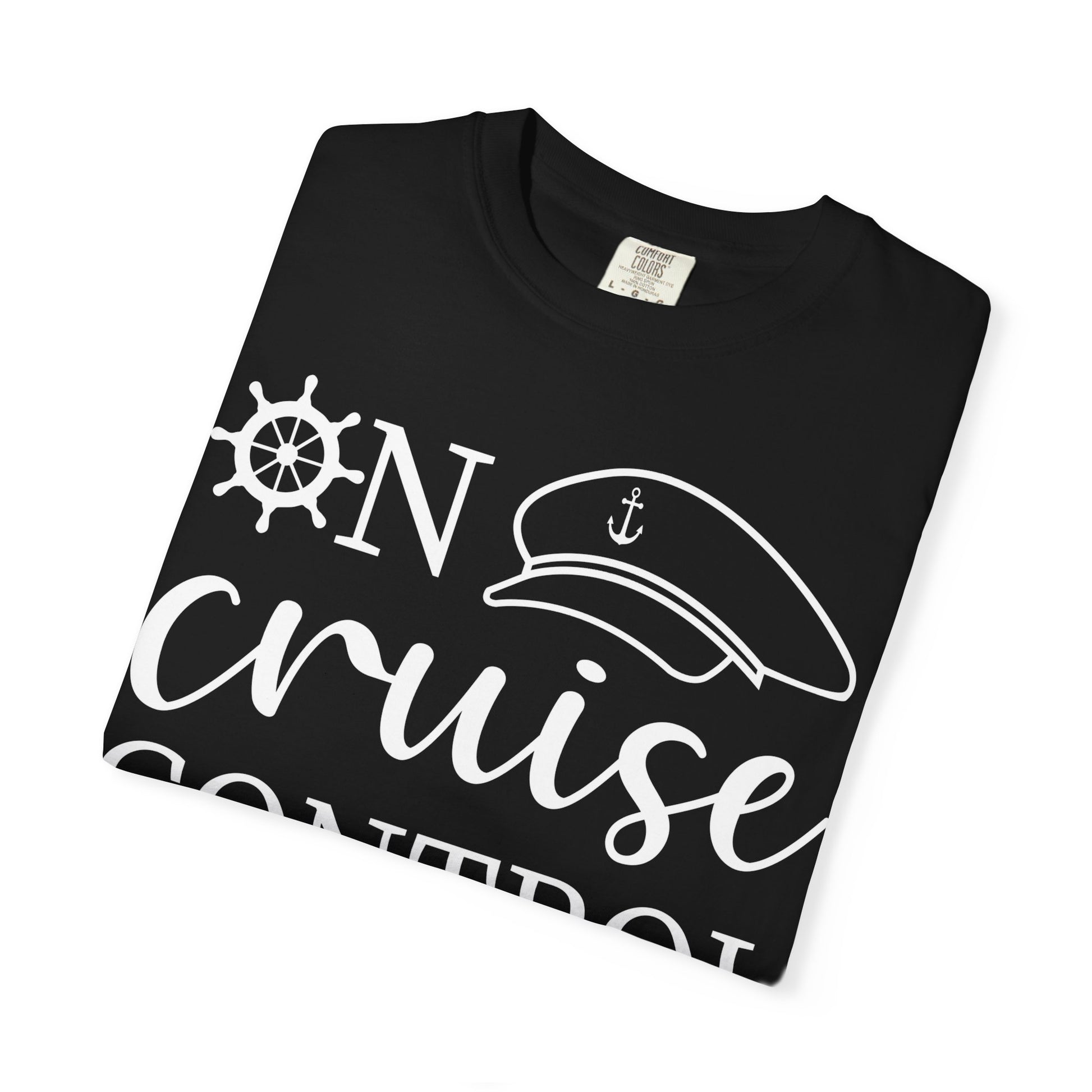 On Cruise Control Shirt - Nautical Captain Hat and Ship Wheel Design Comfort - View 3 - Best Cruise Shirts