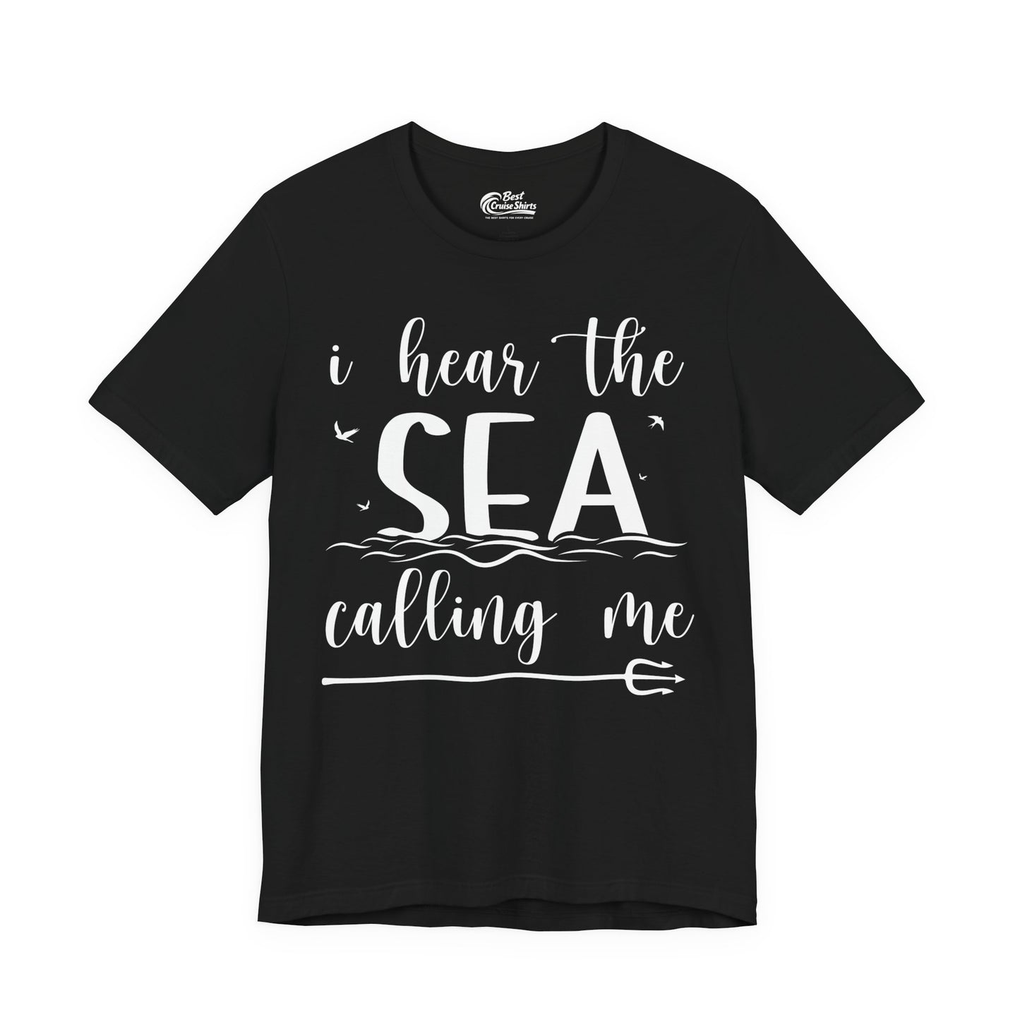 Sea Calling Nautical Beach Quote Shirt With Waves And Birds Art Premium Tee - Best Cruise Shirts